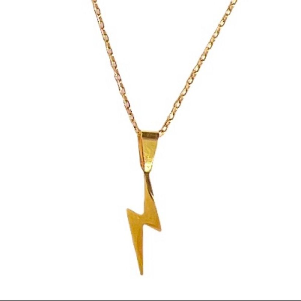 Necklace Lightening Bolt Stainless Steel Surfer Storm NO Tarnish +19”L New NWT